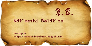 Némethi Balázs névjegykártya